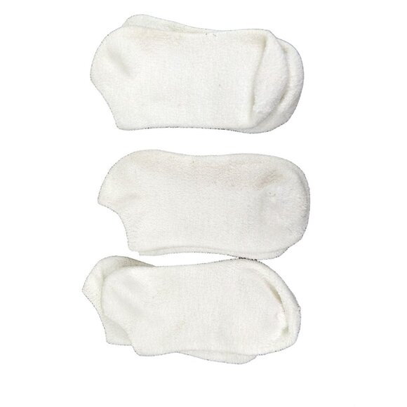 One Size White Soft Socks/Footies 3 pairs 2i - Picture 2 of 3